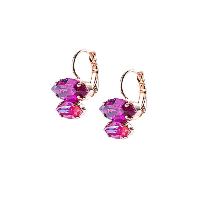 Mariana Double Marquise Leverback Earrings in Hibiscus