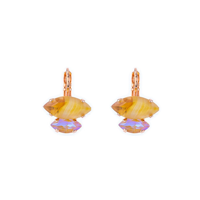 Mariana Double Marquise Leverback Earrings in Chai
