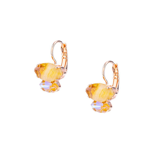 Mariana Double Marquise Leverback Earrings in Chai