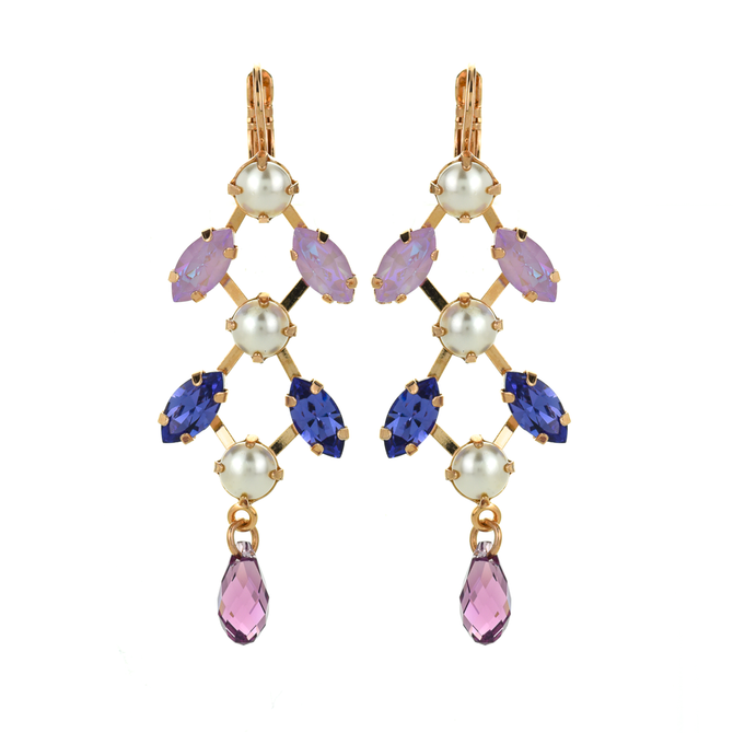 Mariana Marquise and Round Chandelier Leverback Earrings in Romance