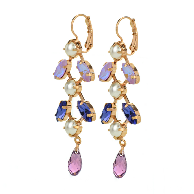 Mariana Marquise and Round Chandelier Leverback Earrings in Romance
