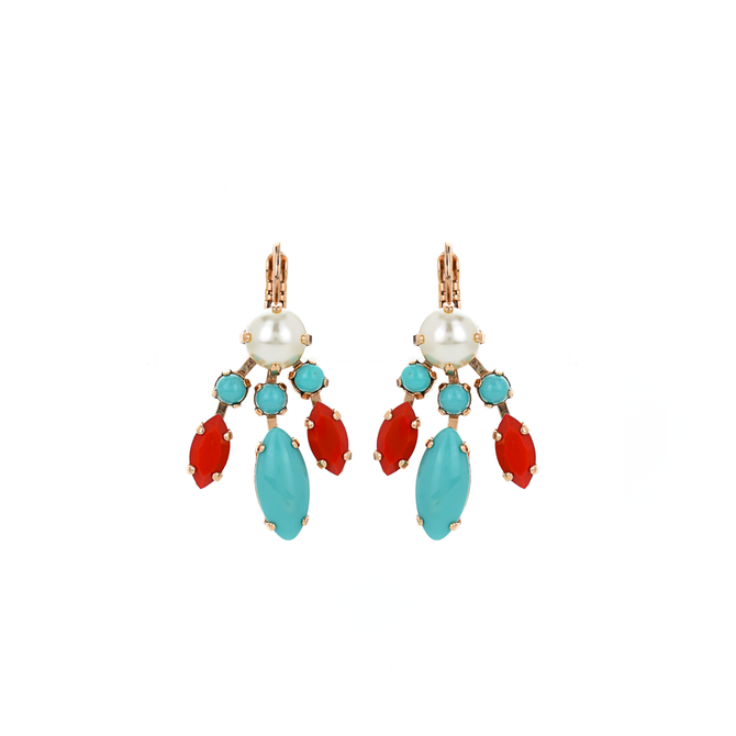 Mariana Marquise and Round Dangle Leverback Earrings in Happiness