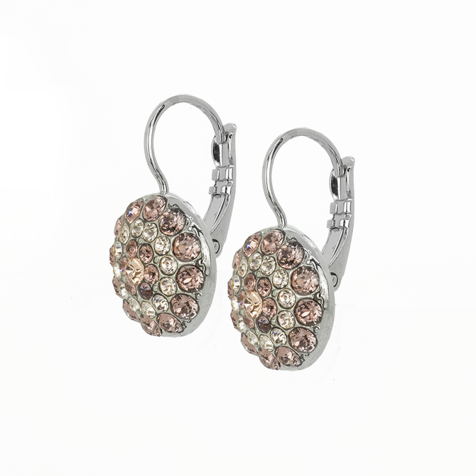 Mariana Pave Leverback Earrings in Meadow Brown