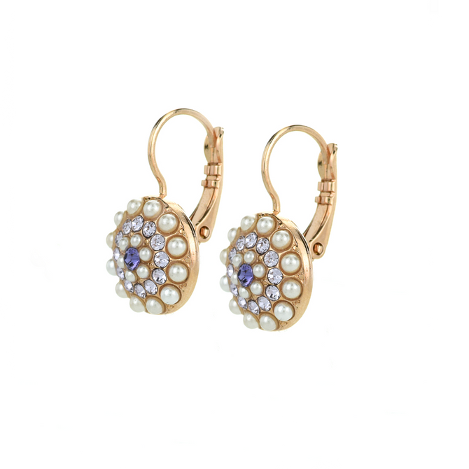 Mariana Pave Leverback Earrings in Romance