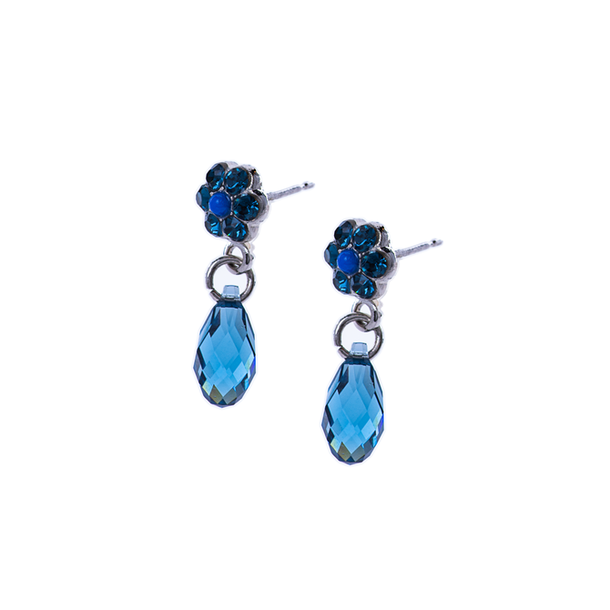 Mariana Petite Flower Post Earrings with Briolette in Sleepytime