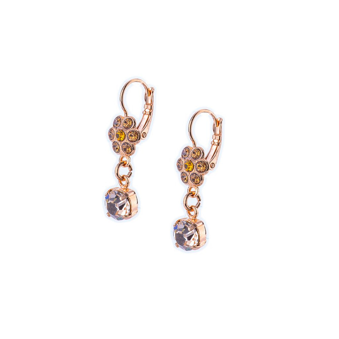 Mariana Flower Dangle Leverback Earrings Chai