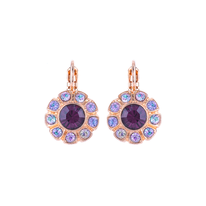 Mariana Large Daisy Leverback Earrings in Wildberry