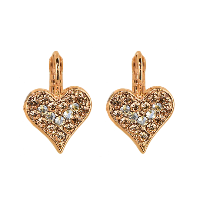 Mariana Embellished Heart Leverback Earrings in Barbados