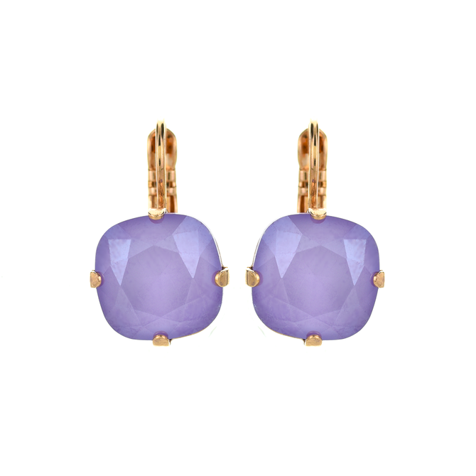 Mariana Cushion Cut Leverback Earrings in Lilac