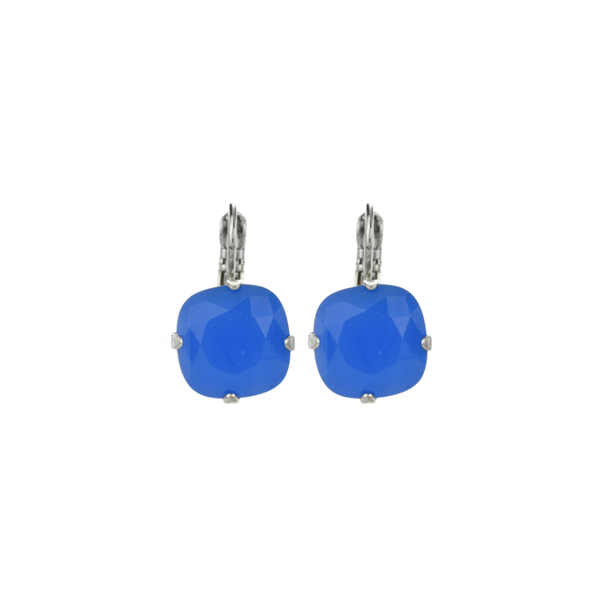 Mariana Cushion Cut Leverback Earrings in Iris