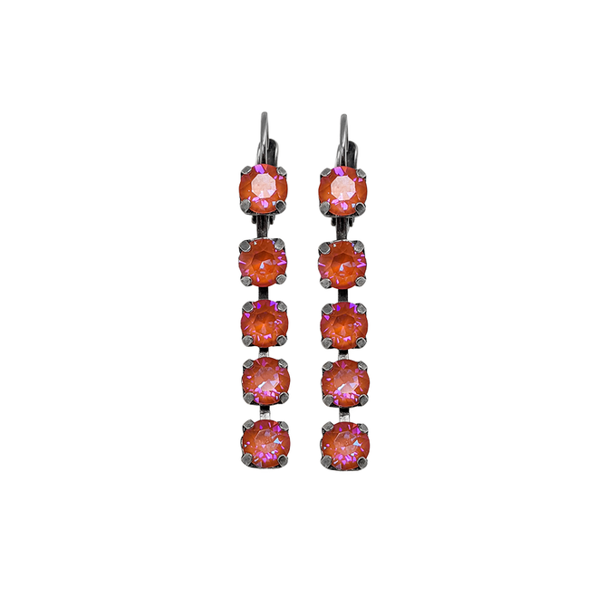 Mariana Five Stone Leverback Earrings in Sun Kissed Sunset
