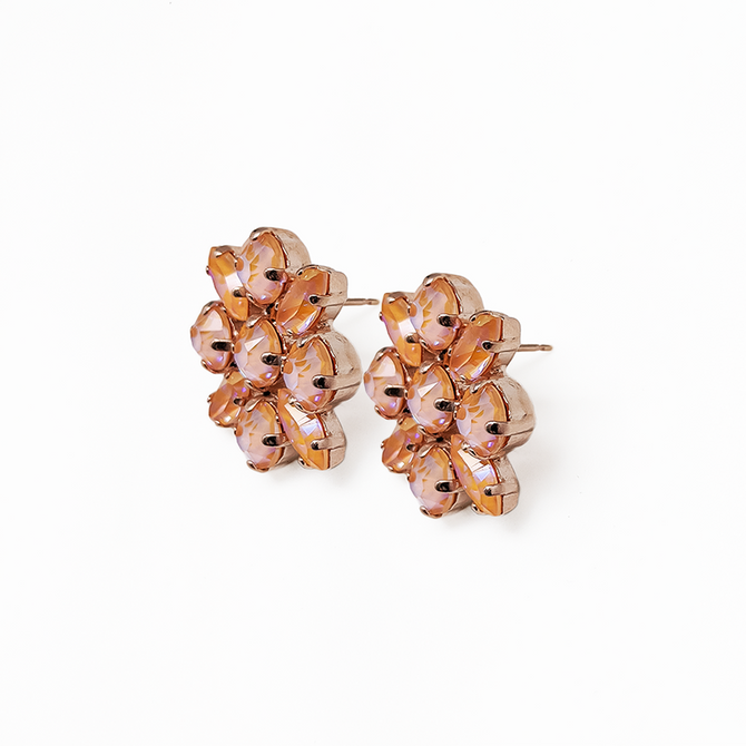 Mariana Marquise and Round Post Earrings in Sun Kissed Peach