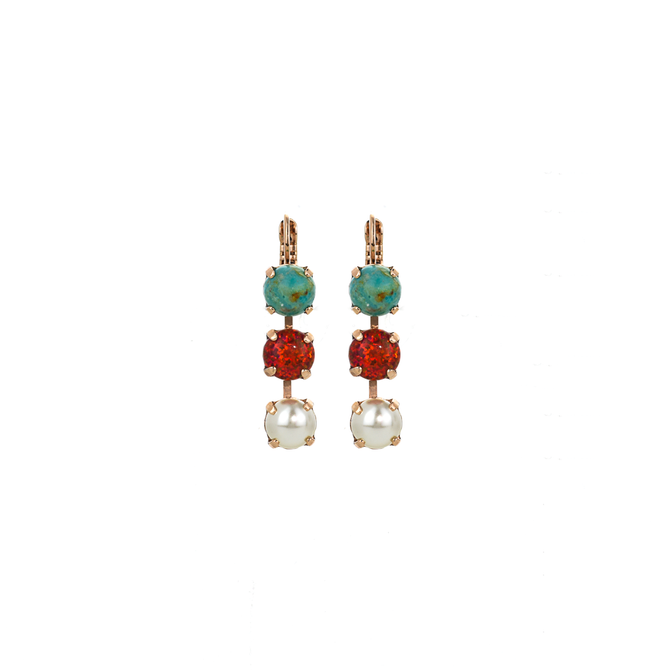 Mariana Must Have Three Stone Leverback Earrings in Happiness Turquoise