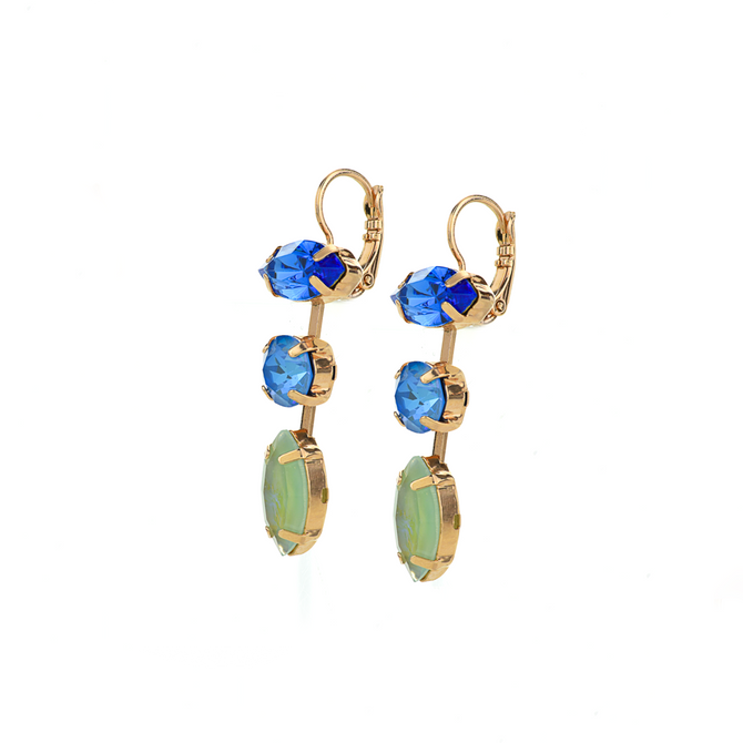 Mariana Double Marquise Dangle Leverback Earrings in Serenity