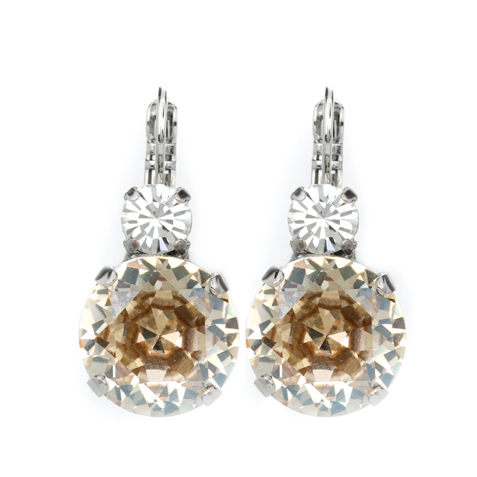 Mariana Extra Luxurious Double Stone Leverback Earrings in Peace