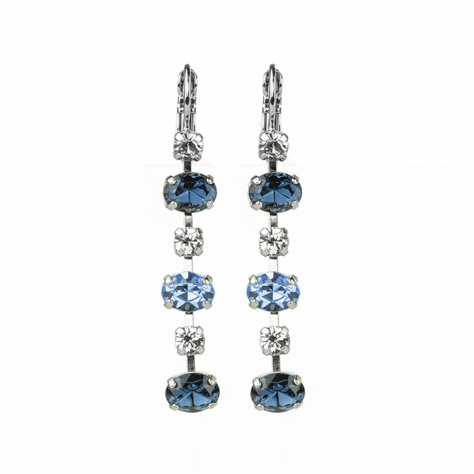 Mariana Alternating Oval and Round Leverback Earrings in Night Sky