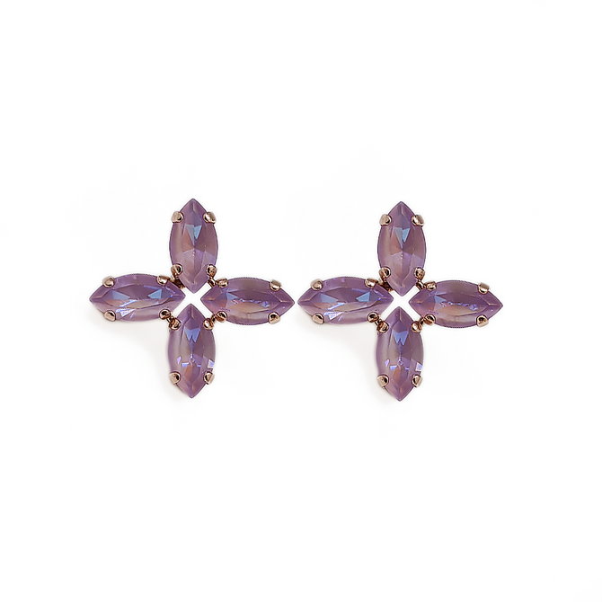 Mariana Marquise Cross Post Earrings in Sun Kissed Lavender