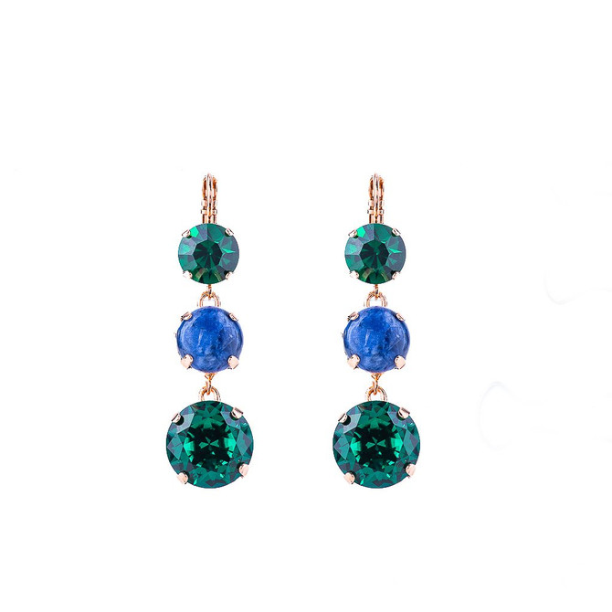 Mariana Extra Luxurious Trio Stone Leverback Earrings in Chamomile