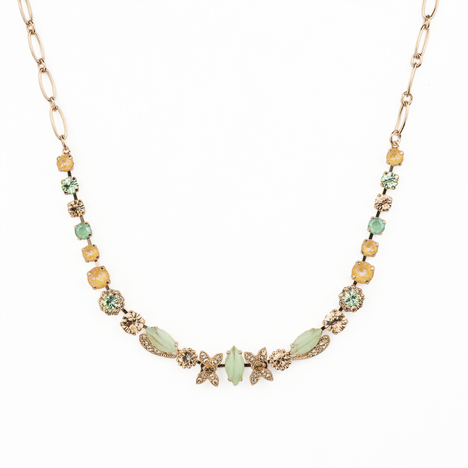 Mariana Marquise and Round Necklace with Flower Adornments in Monarch