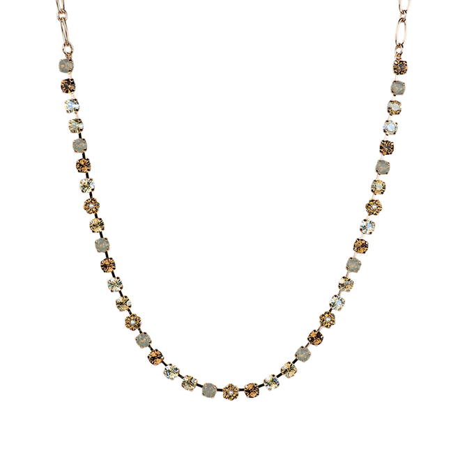 Mariana Petite Flower Necklace Champagne and Caviar Rose Gold