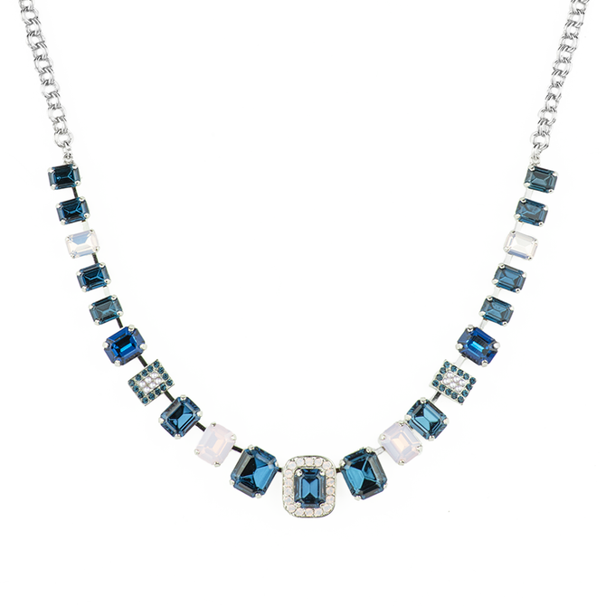 Mariana Emerald Cut Necklace in Blue Morpho