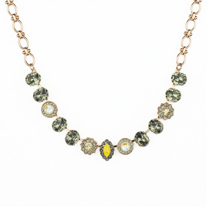 Mariana Oval and Cluster Necklace in Painted Lady