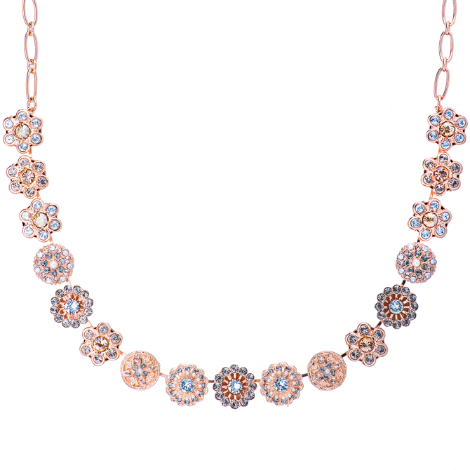 Mariana Extra Luxurious Rosette Necklace in Earl Grey