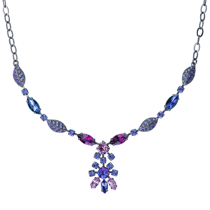 Mariana Must Have Marquise Leaf Necklace in Wildberry