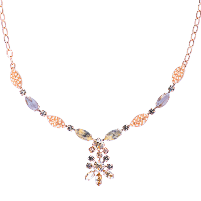 Mariana Must Have Marquise Leaf Necklace in Earl Grey