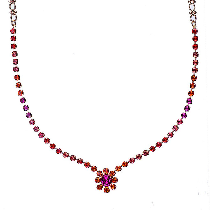 Mariana Petite Flower Cluster Necklace in Hibiscus