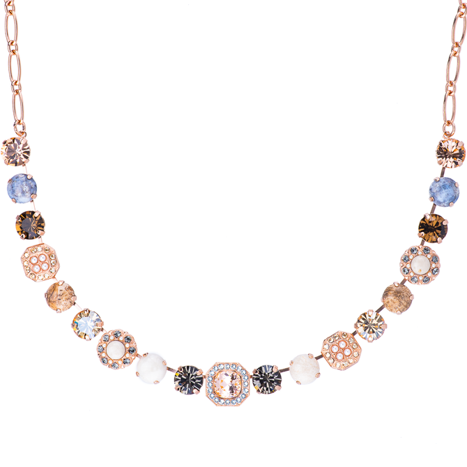 Mariana Lovable Square Cluster Necklace in Earl Grey