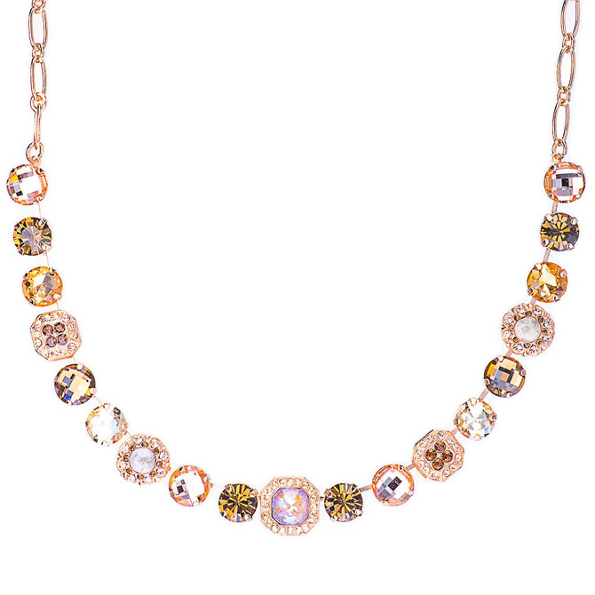 Mariana Lovable Square Cluster Necklace in Chai