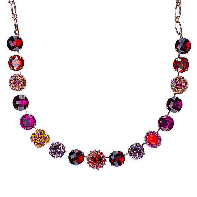 Mariana Extra Luxurious Cluster Necklace in Hibiscus
