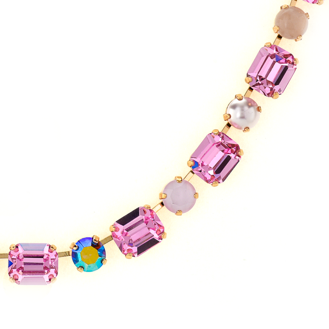 Mariana Emerald Cut and Round Necklace in Love