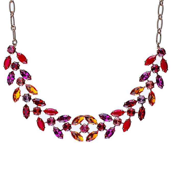 Mariana Double Marquise Row Necklace in Hibiscus