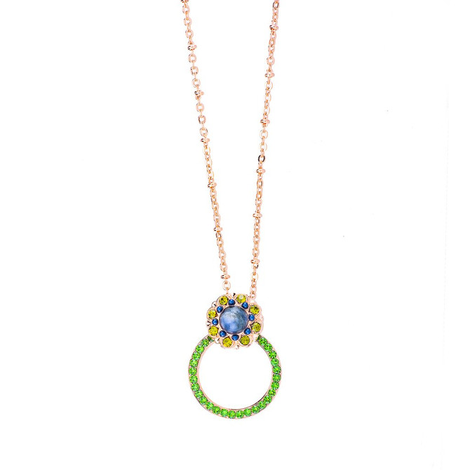 Mariana Open Circle Pendant with Cluster Element in Chamomile