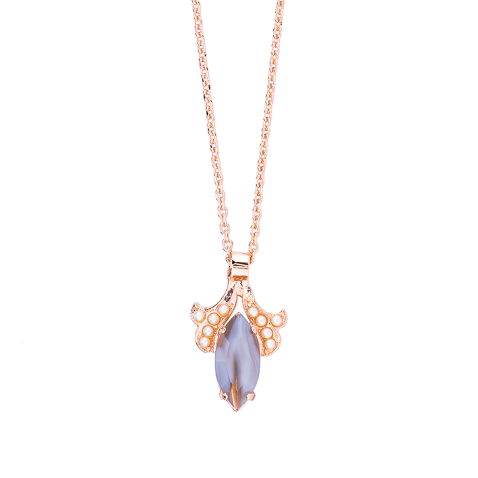 Mariana Ornate Marquise Pendant in Earl Grey