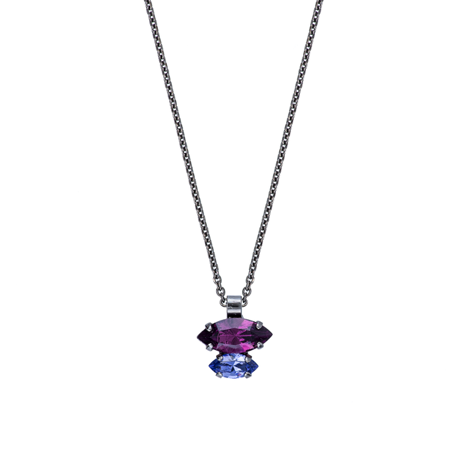 Mariana Double Marquise Stacked Pendant in Wildberry