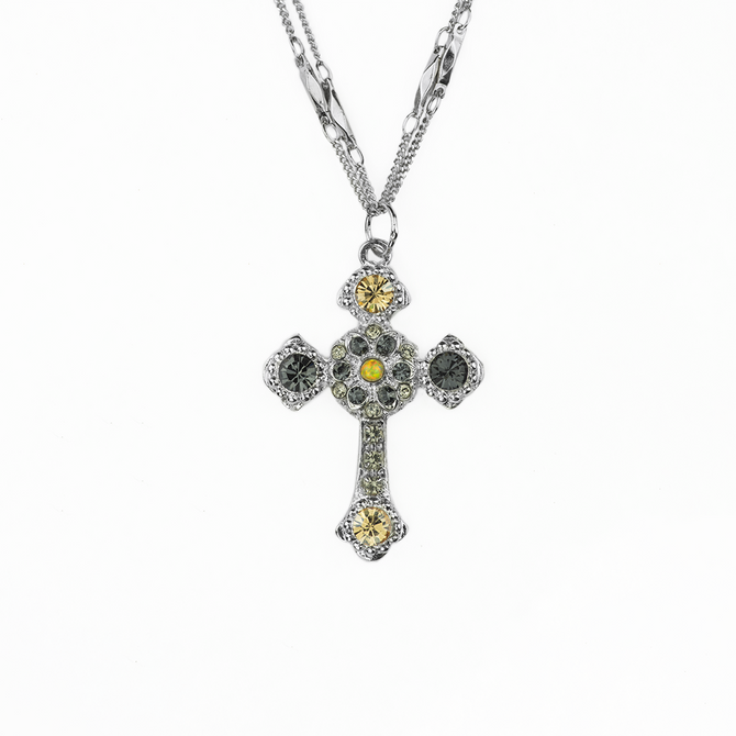 Mariana Flat Cross Pendant in Painted Lady