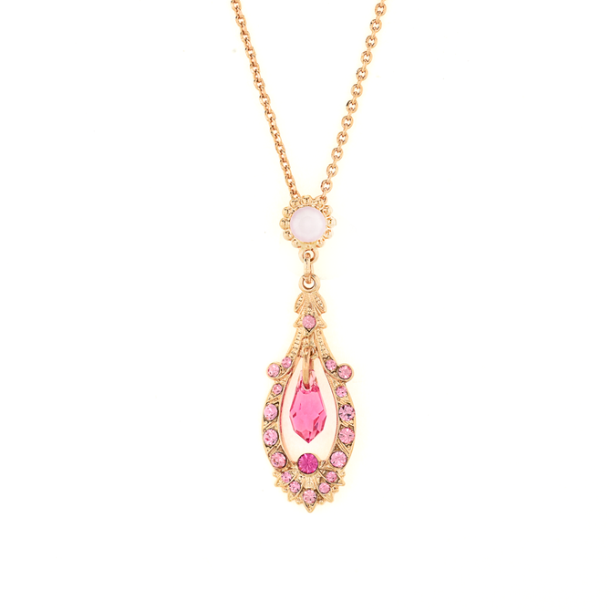 Mariana Open Oval Pendant with Dangle Briolette in Love