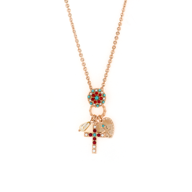 Mariana Cross Charms Pendant in Happiness