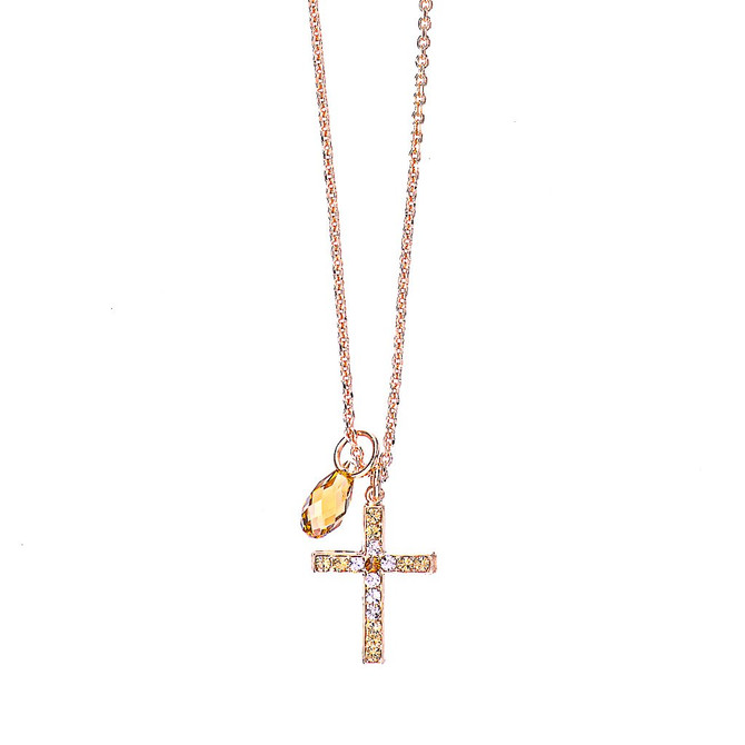 Mariana Petite Cross Pendant in Chai