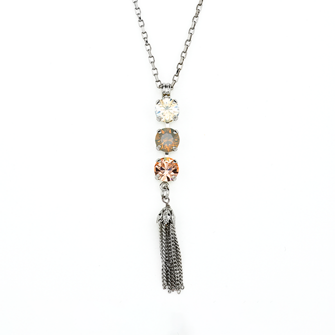 Mariana Must Have Three Stone Pendant with Tassel in Peace