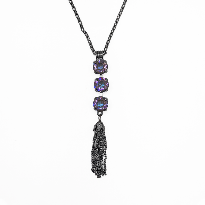 Mariana Must Have Three Stone Pendant with Tassel in Sun Kissed Midnight