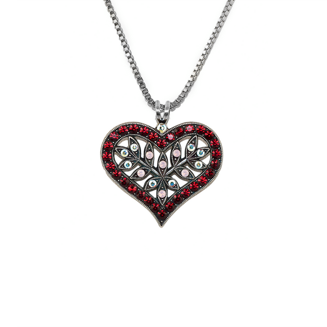 Mariana Long Heart Pendant in True Romance