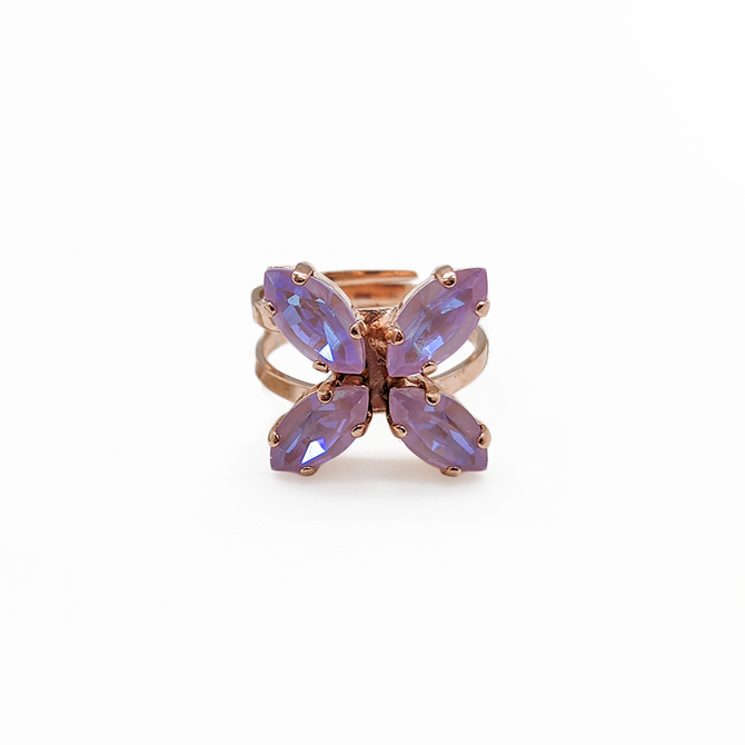 Mariana Marquise Cross Adjustable Ring in Sun Kissed Lavender
