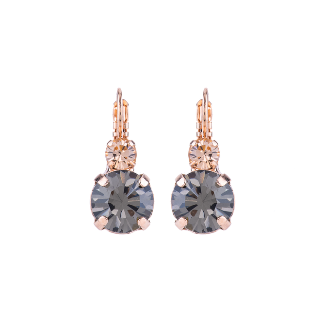 Mariana Double Stone Leverback Earrings in Earl Grey