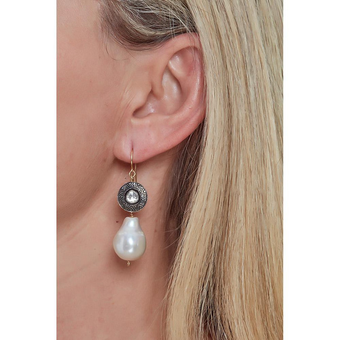 Nava Zahavi Diamonds and Pearls Earrings