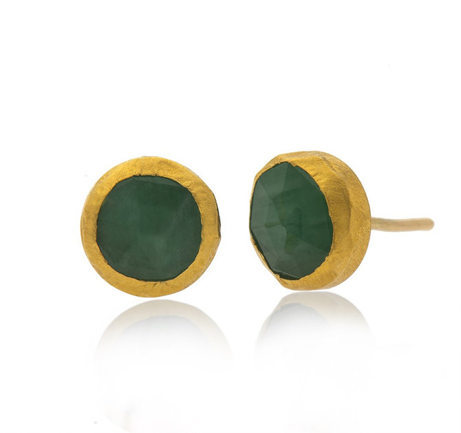 Nava Zahavi Grass Emerald Earrings