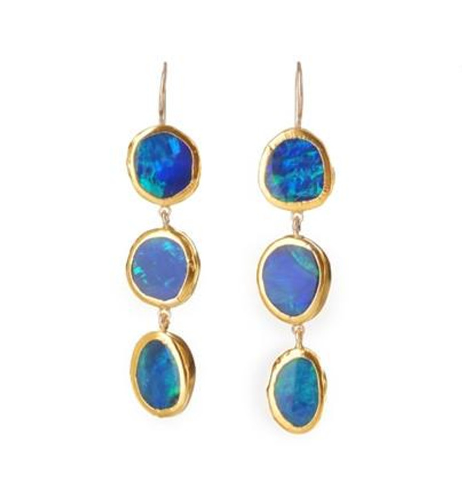 Nava Zahavi Long Bright Opal Earrings